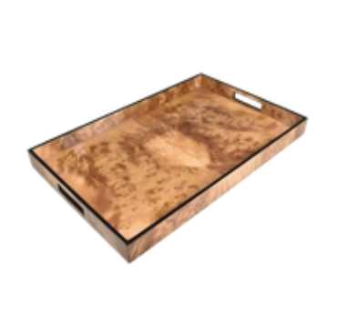 Walnut Burl Trays with Black Trim