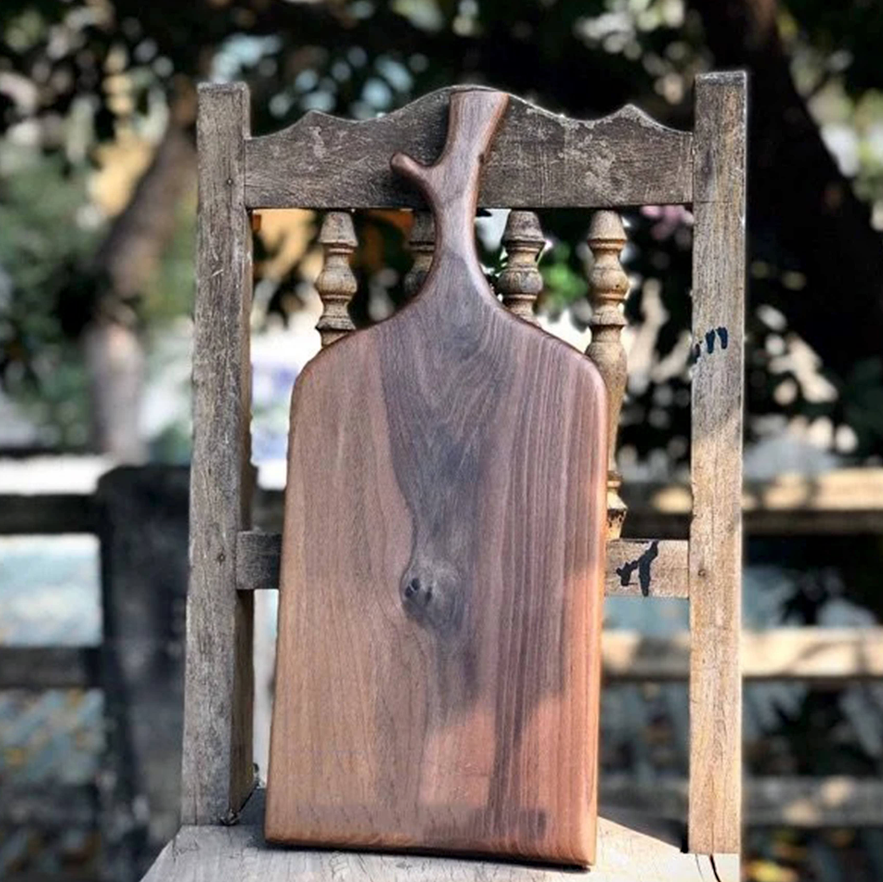 Walnut Wood Tree Branch Cheese Board