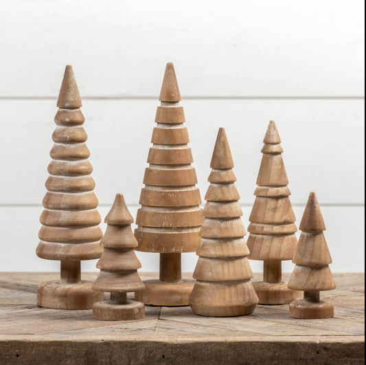 Decorative Wooden Holiday Trees - Light Wood