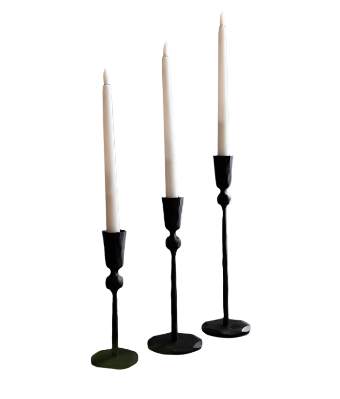 Black Iron Ball Candle Holders