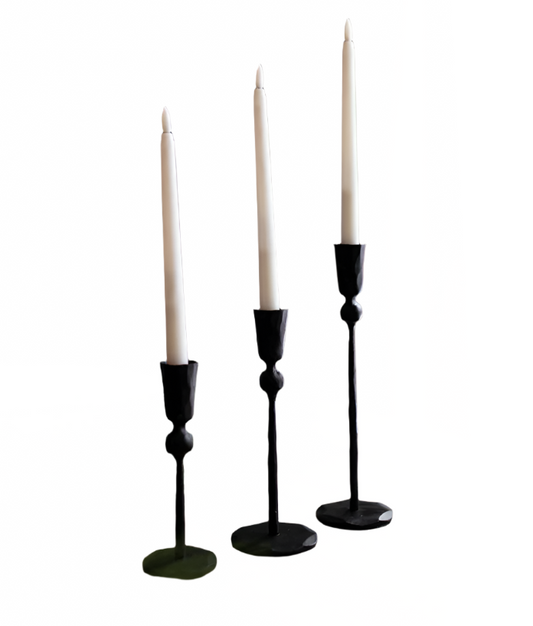 Black Iron Ball Candle Holders