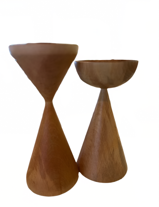 Wooden Pillar Candle Holders