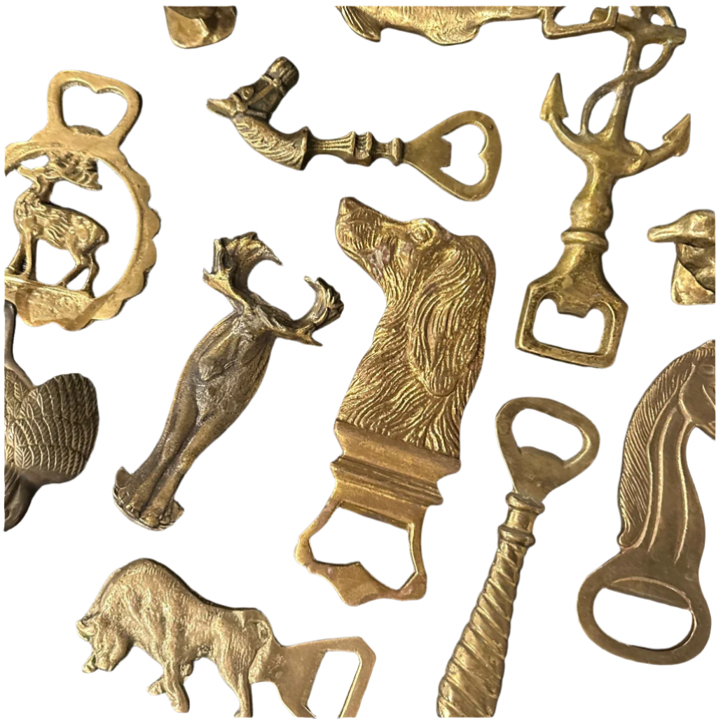Vintage Flat Brass Bottle Openers