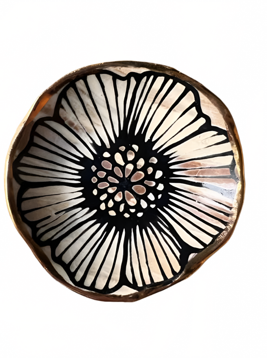 Handmade Floral Round Ceramic Catchall Jewelry Dish