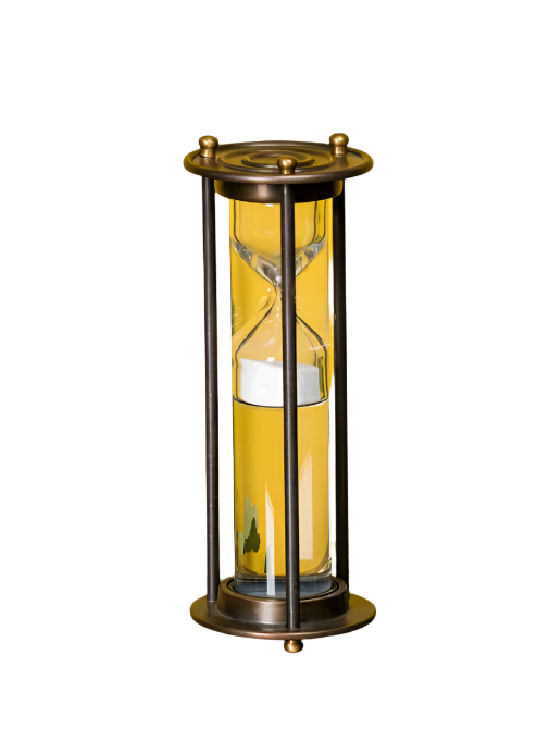 Antique Brass Hourglass / Sand Timer - 3 minutes