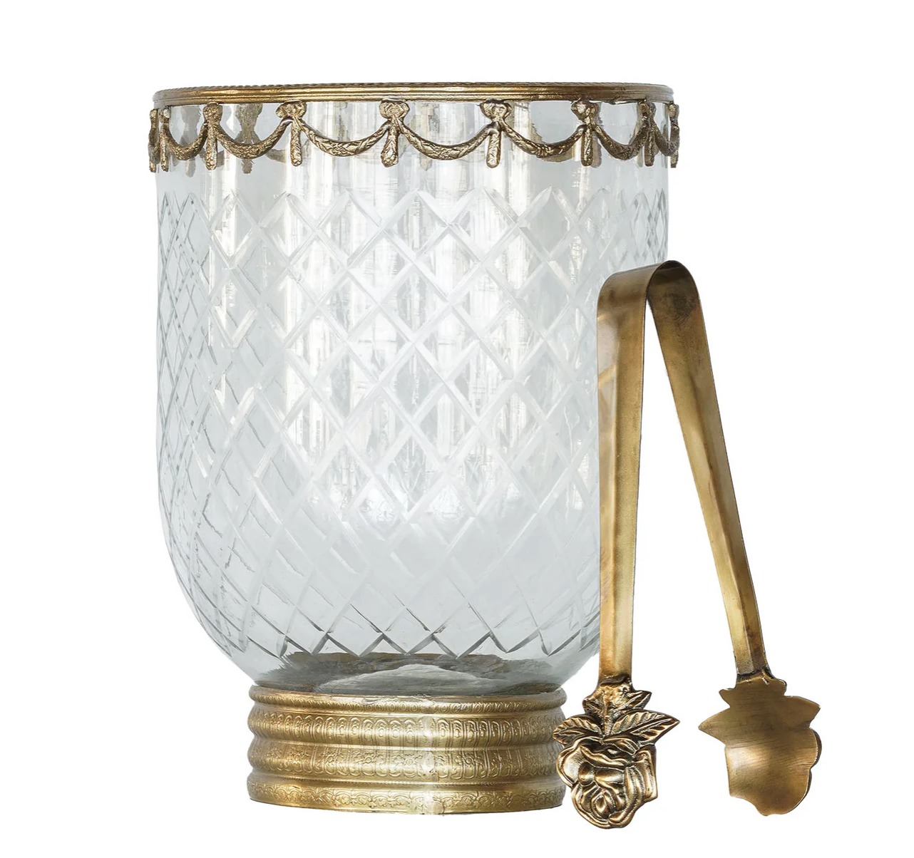 Antique Brass Trim Ice Bucket