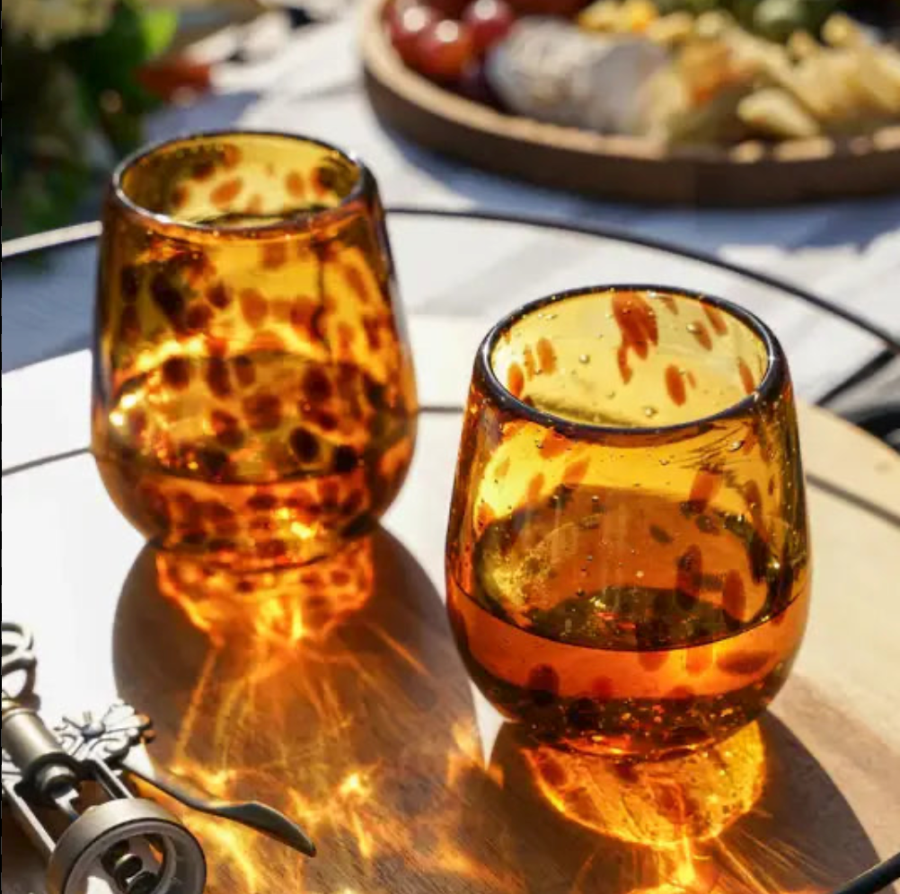 Tortuga Recycled Glass Stemless Wine Glass