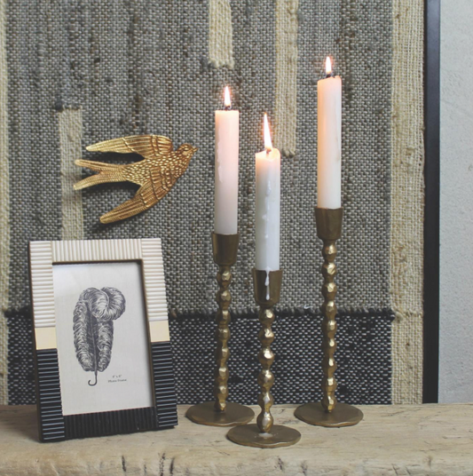 Brass Beaded Stem Taper Holders
