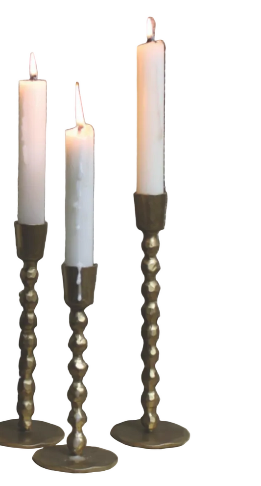 Brass Beaded Stem Taper Holders