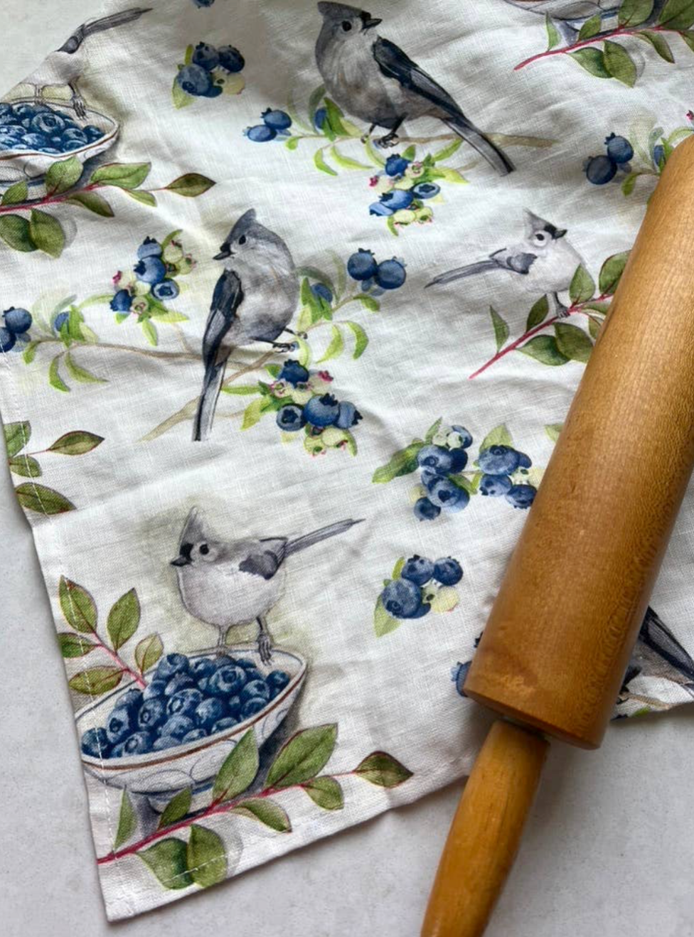 Bouquets & Birds Linen Tea Towels