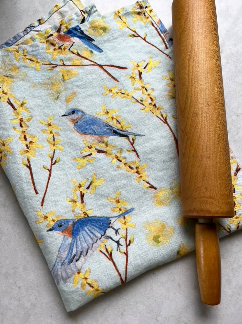 Bouquets & Birds Linen Tea Towels
