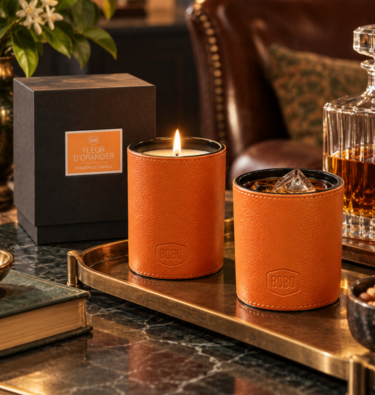 Fleur Oranger Candle & Whiskey Tumbler