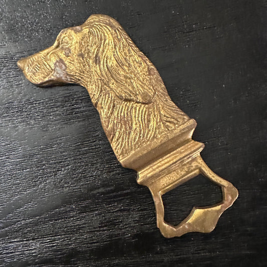 Vintage Solid Brass Bottle Opener - Dog