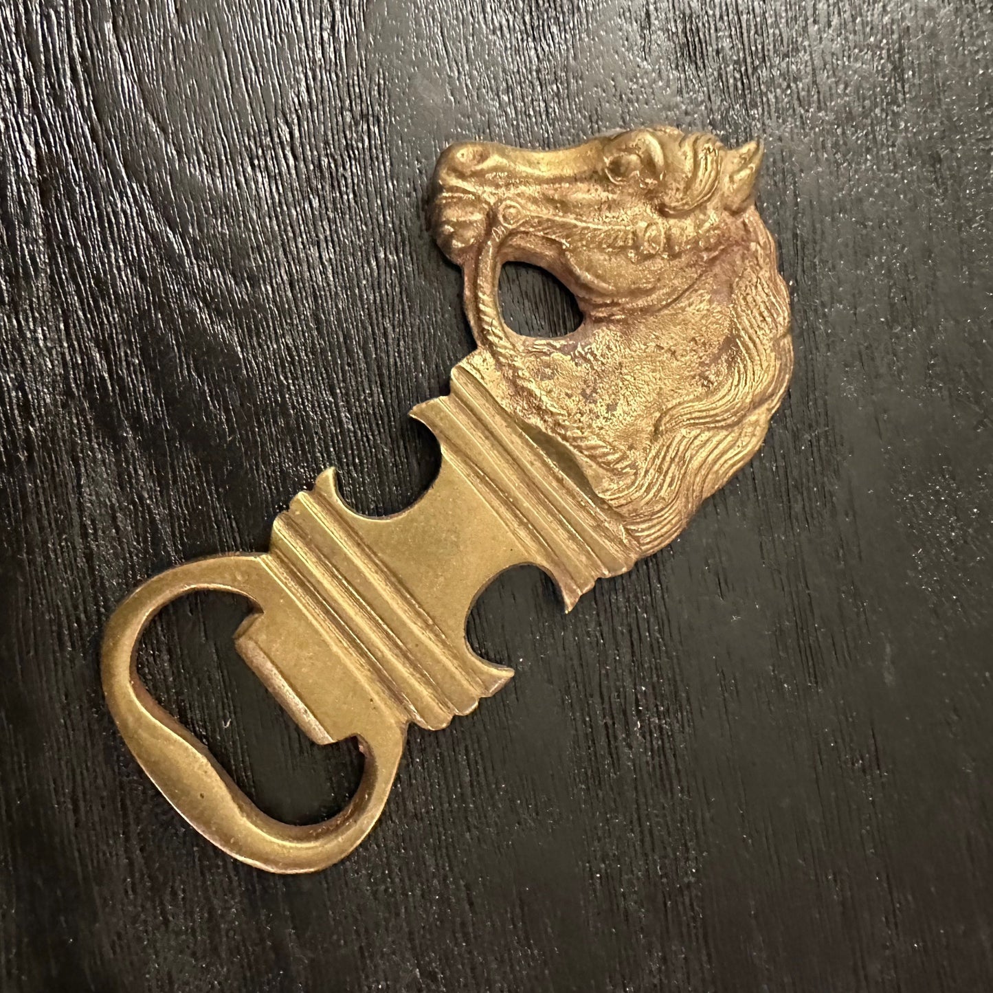 Vintage Solid Brass Bottle Opener - Horse Head Large