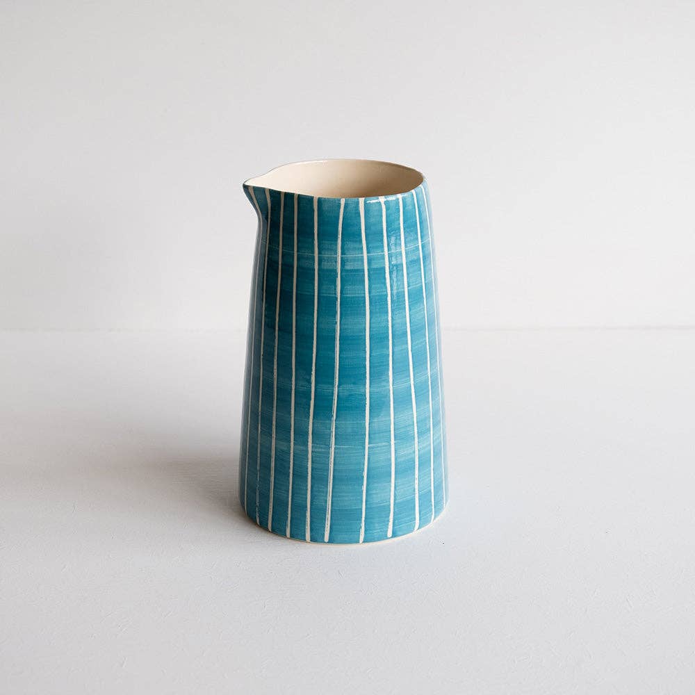 Hand-painted Striped Pitcher