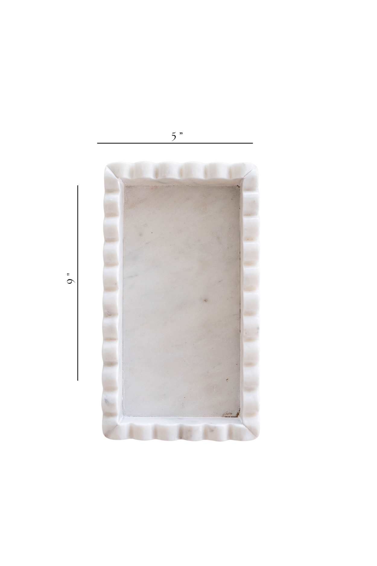 White Marble Scalloped Tray