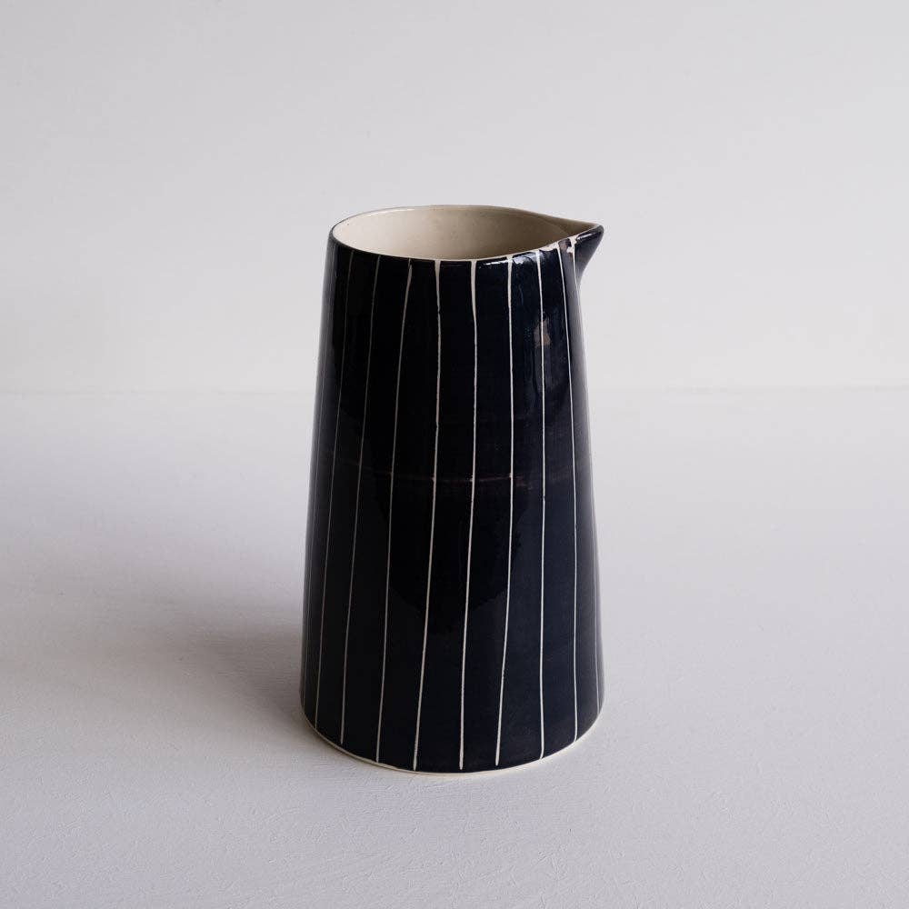 Hand-painted Striped Pitcher