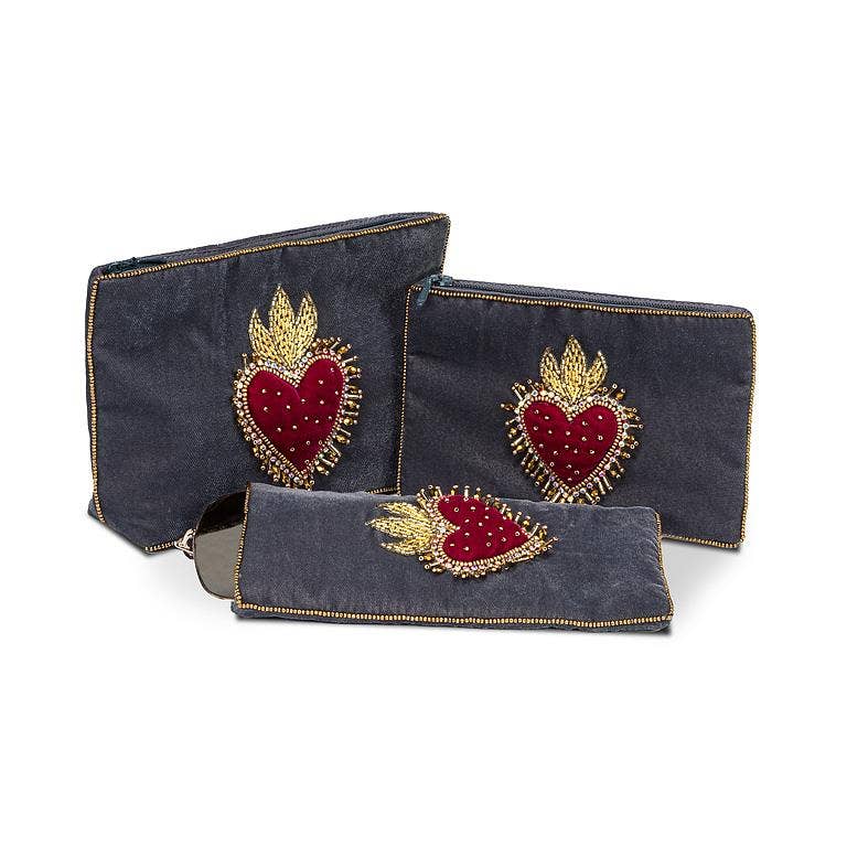 Velvet Pouch with Heart