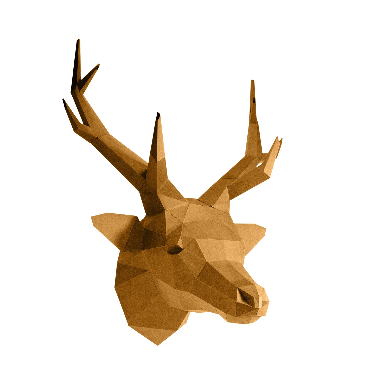 Deer Head Origami Wall Art - Gold