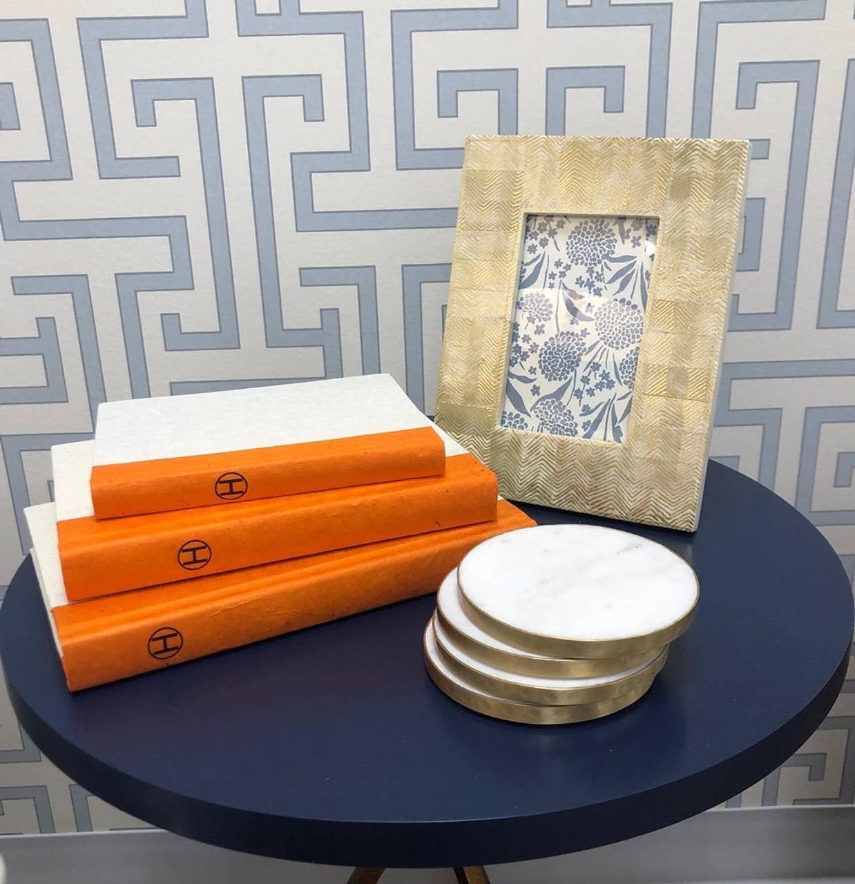 Decorative Book Stack - 3 Volume Orange