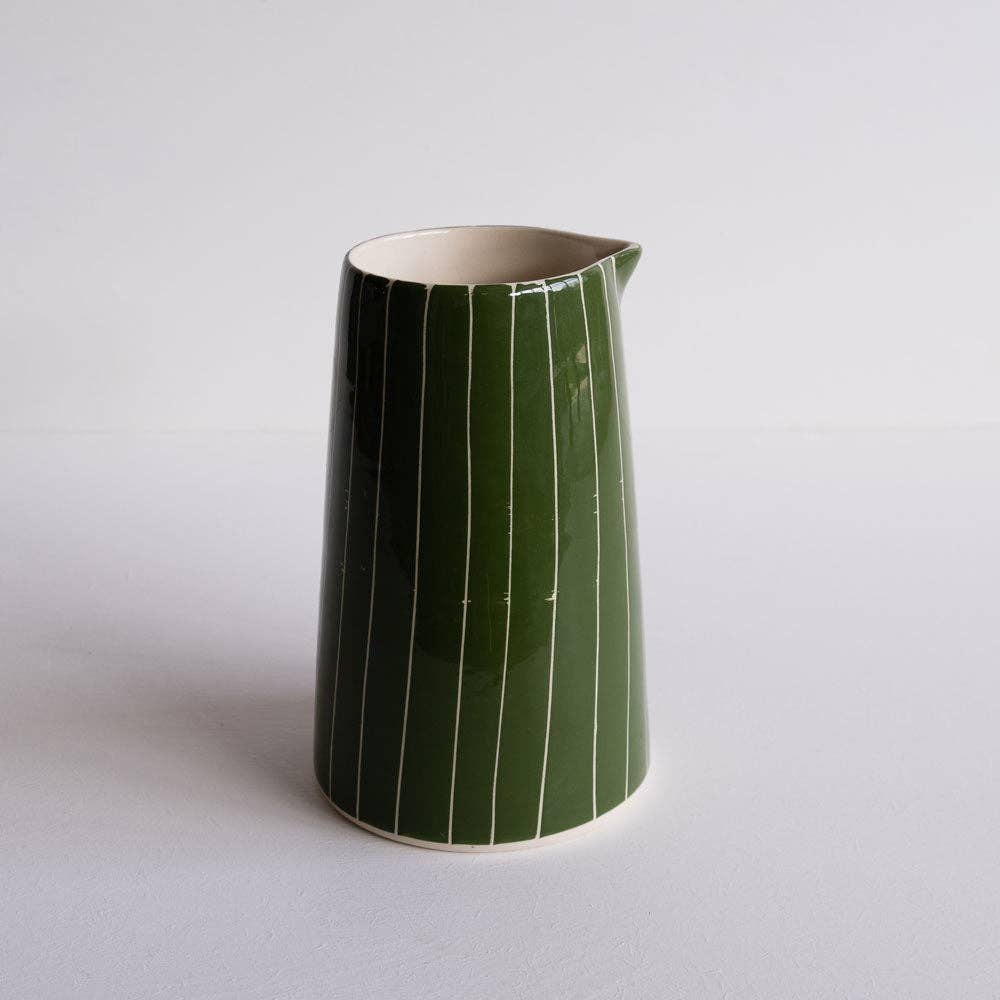 Hand-painted Striped Pitcher