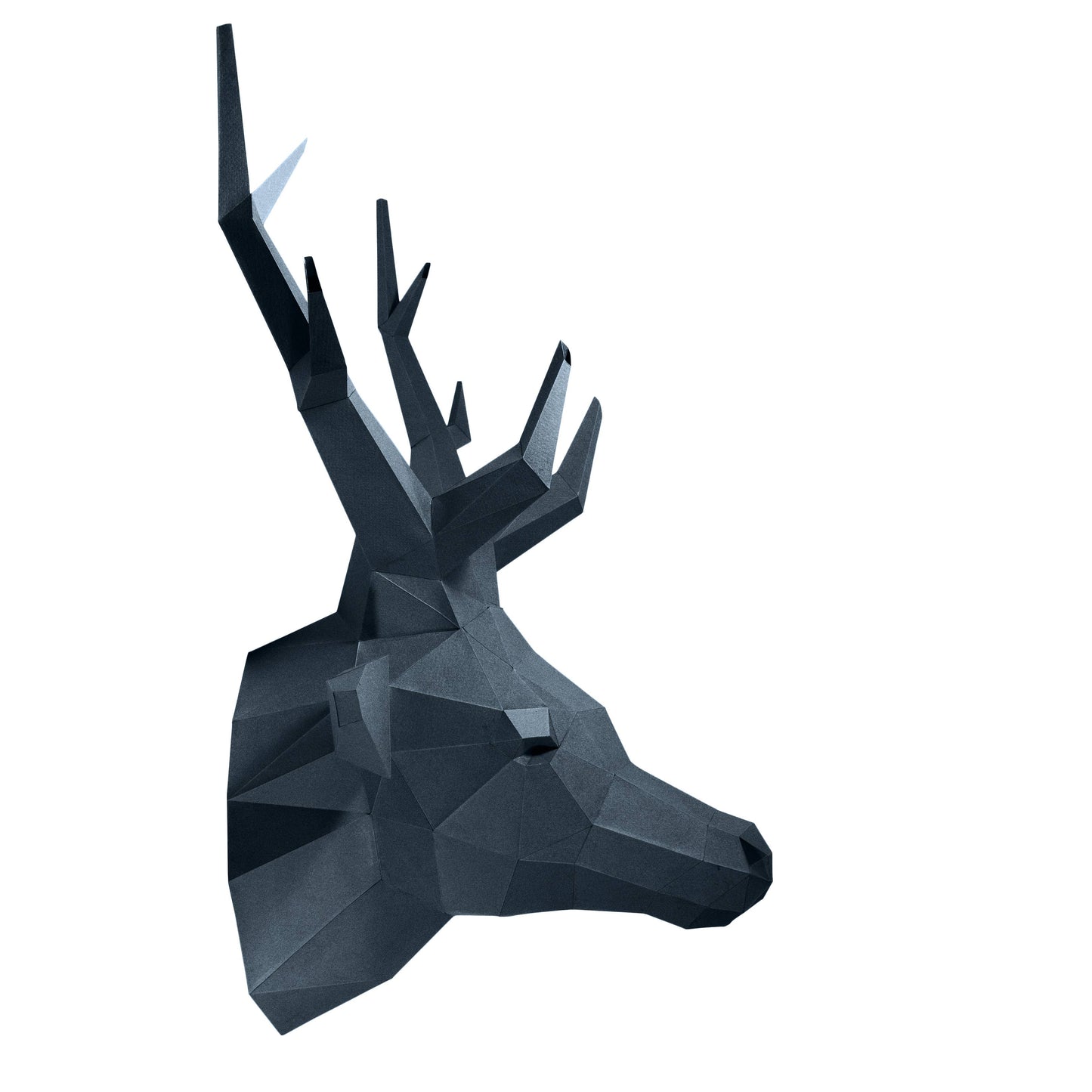 Deer Head Origami Wall Art - Black