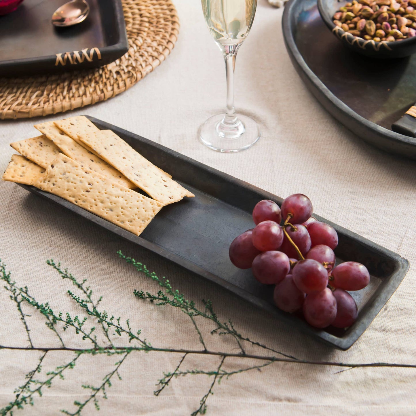 Black Clay Tray / Platter