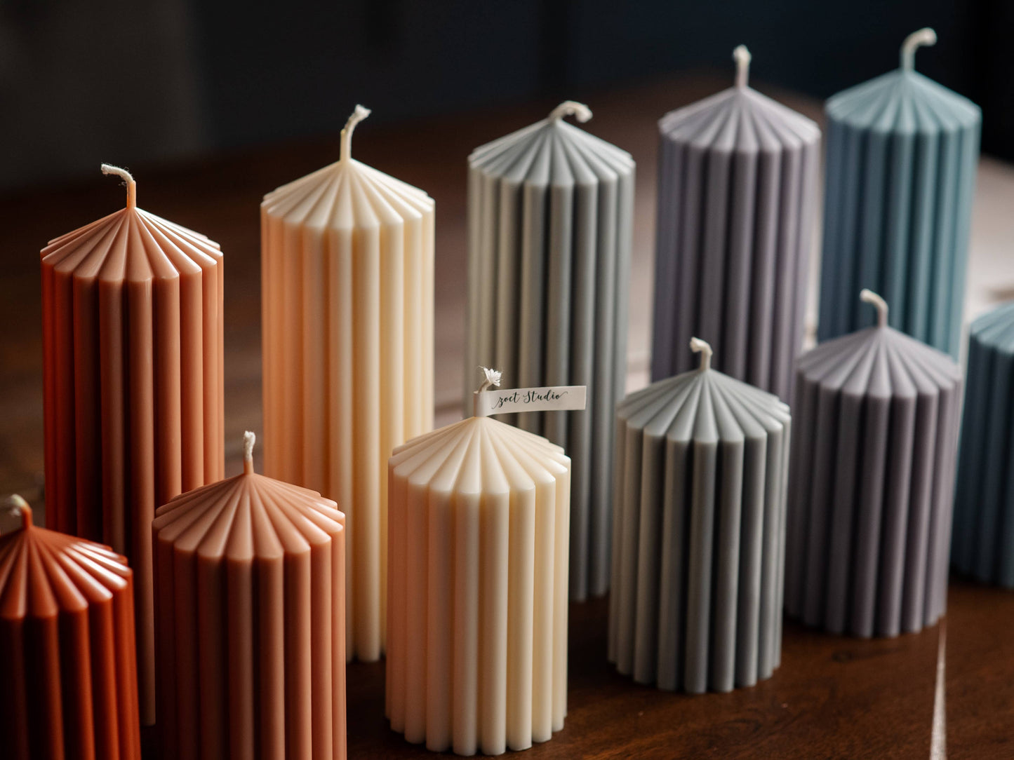 Ribbed Pillar Candles