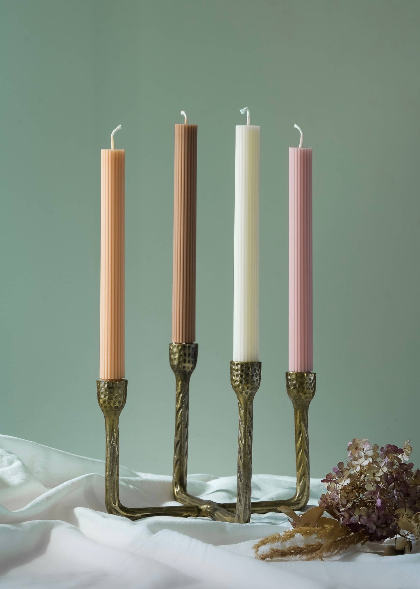 Ribbed Thick Taper Candle