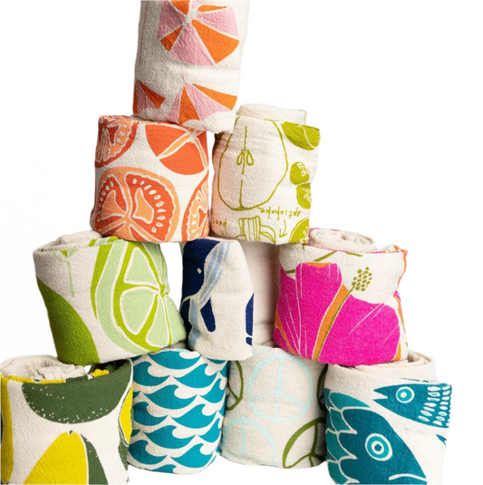 Flour Sack Fruit Tea Towels