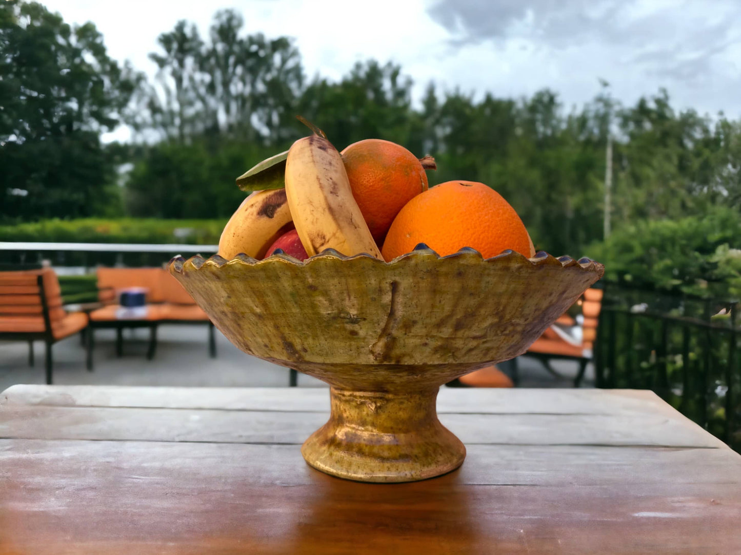 Footed Pottery Bowl