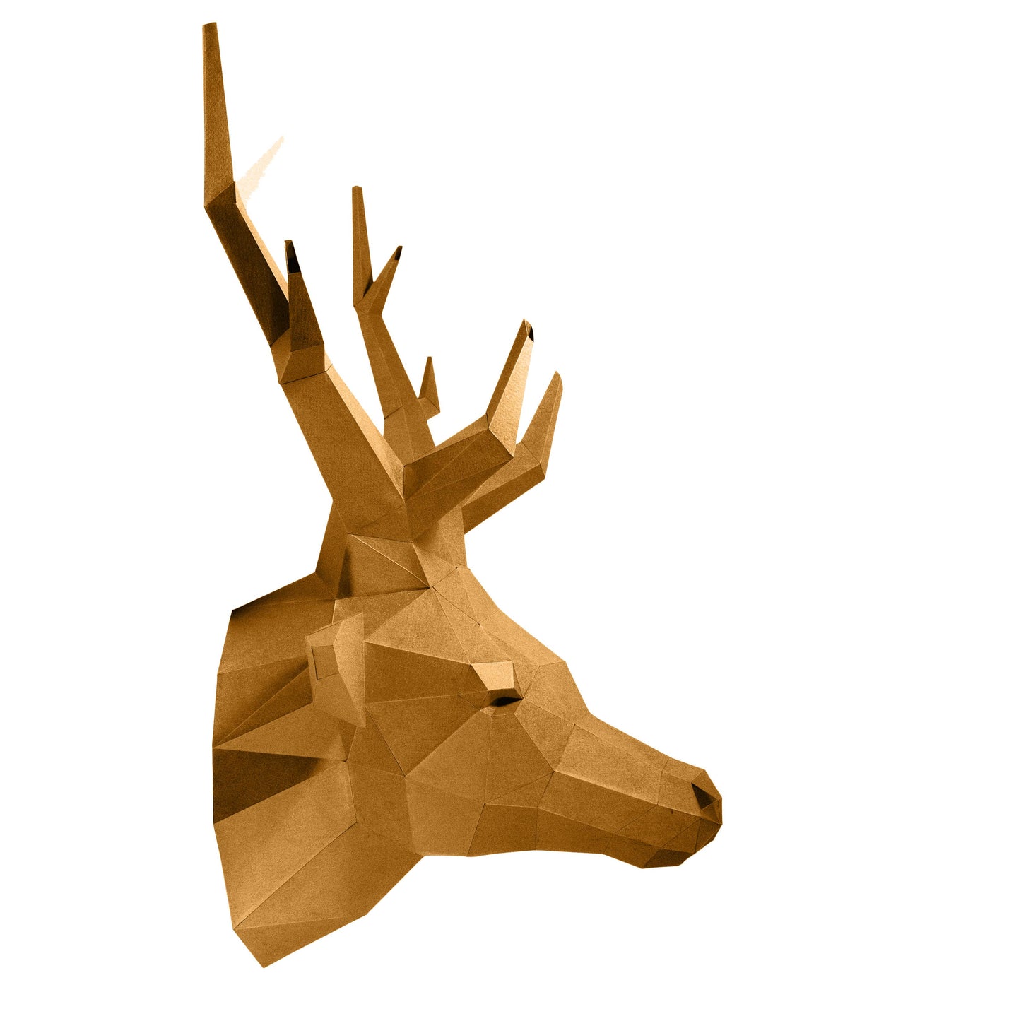 Deer Head Origami Wall Art - Gold
