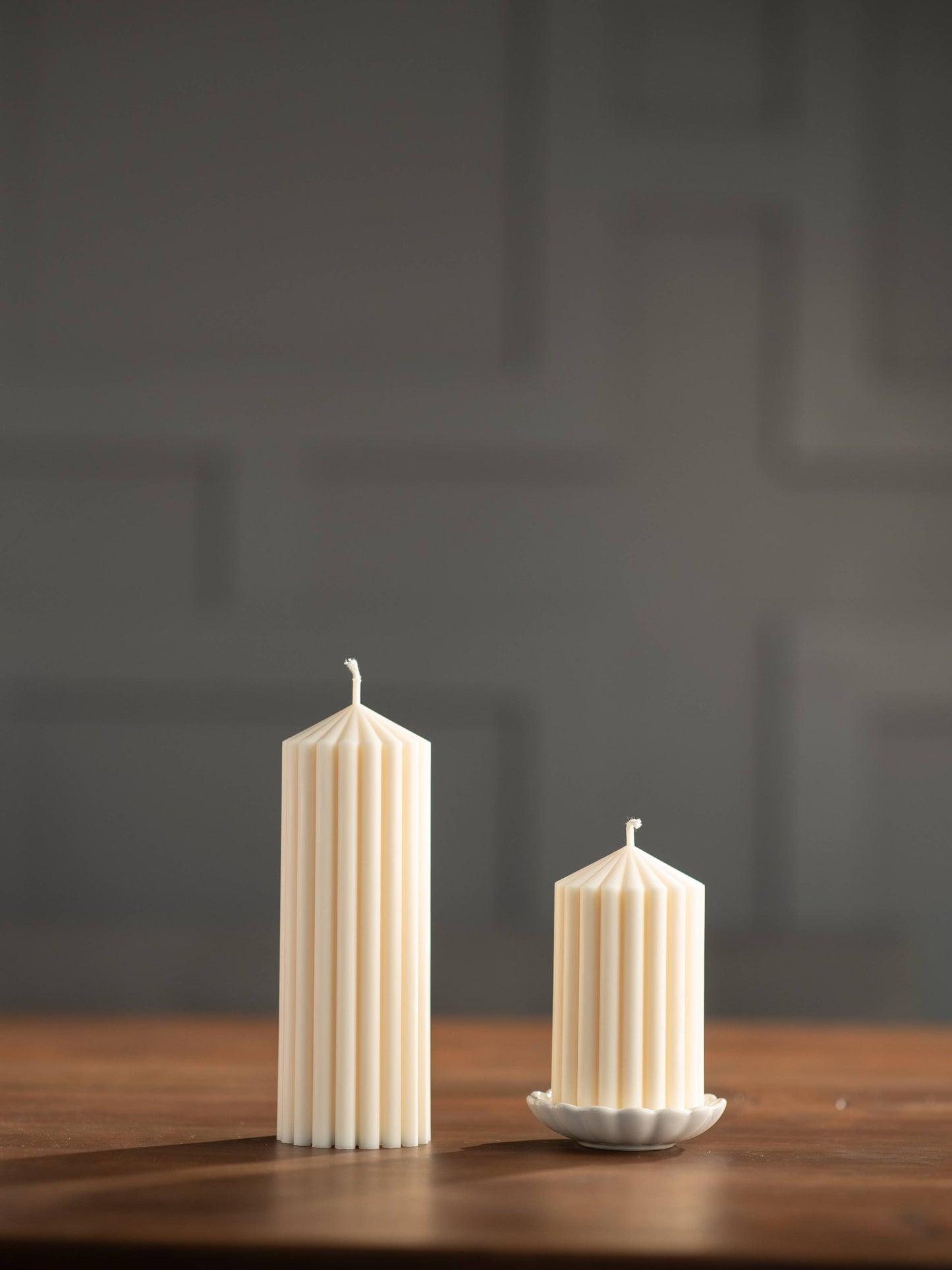 Ribbed Pillar Candles