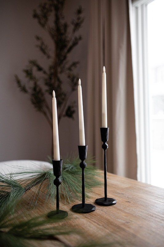 Black Iron Ball Candle Holders