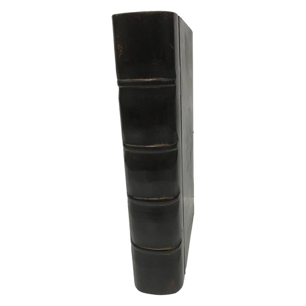 Black Wood Hollow Book Storage Box