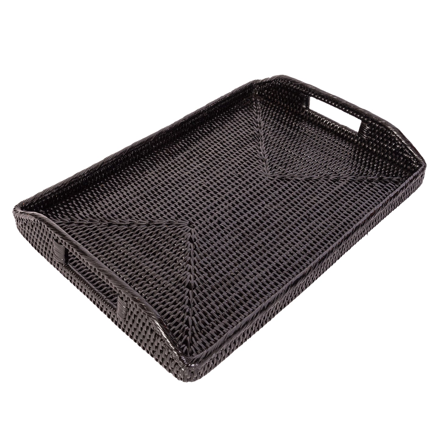 Rattan Serving Tray With High Handles
