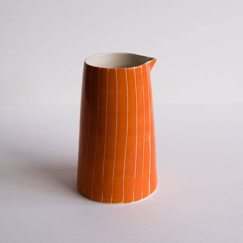 Hand-painted Striped Pitcher