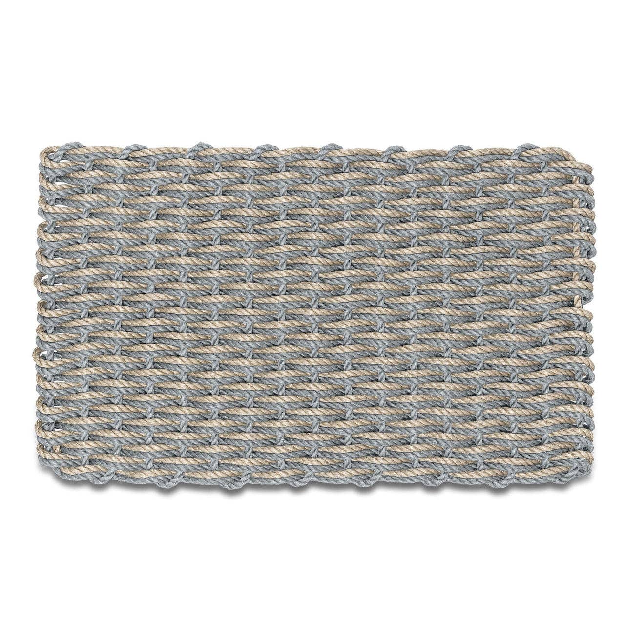 Lobster Rope™ Outdoor Doormat: Silver & Sand Double Weave