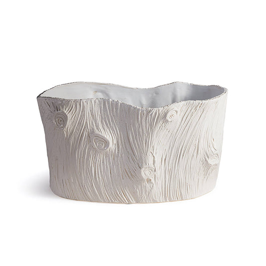 Modern Faux Bois Oval Pot