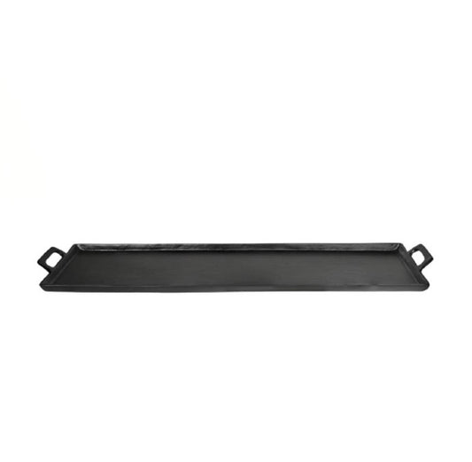 Long Tray with Handles in Black