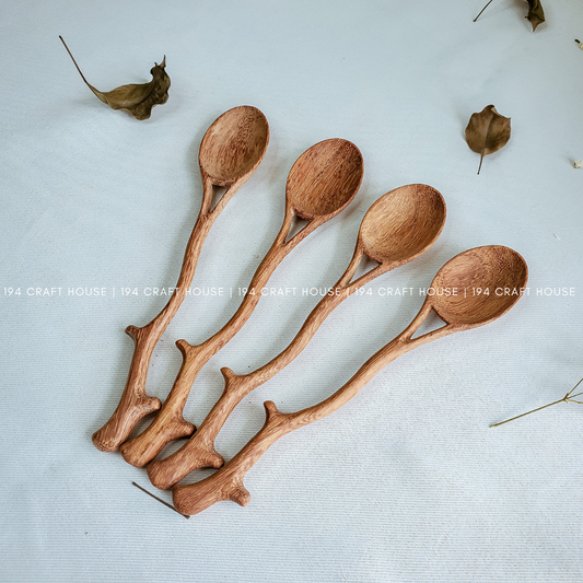 Wooden Hand-Carved Spoon - Tree Branch