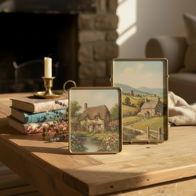 Industrial Brass Photo Frame 4x6