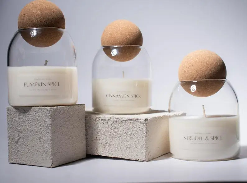 Cork Ball Jar Candle