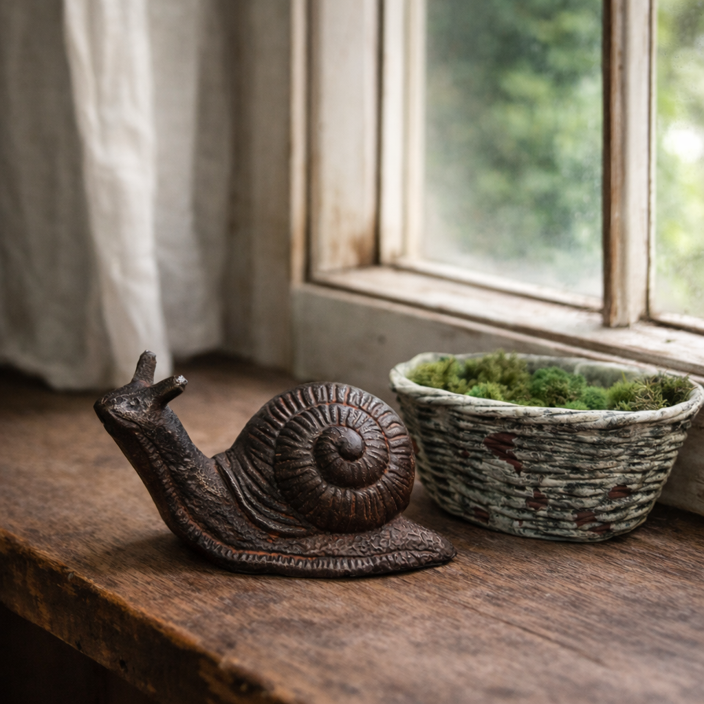 Cast Iron Snail Statue