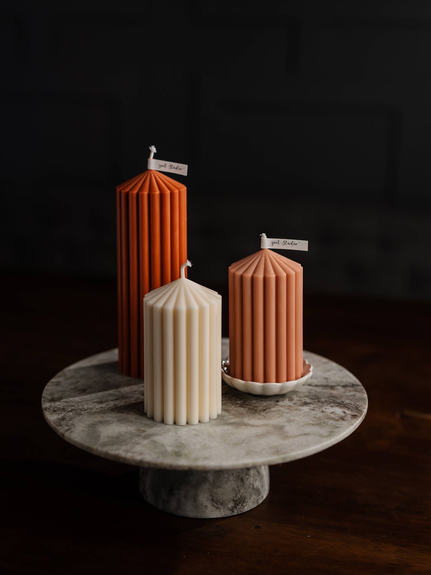 Ribbed Pillar Candles