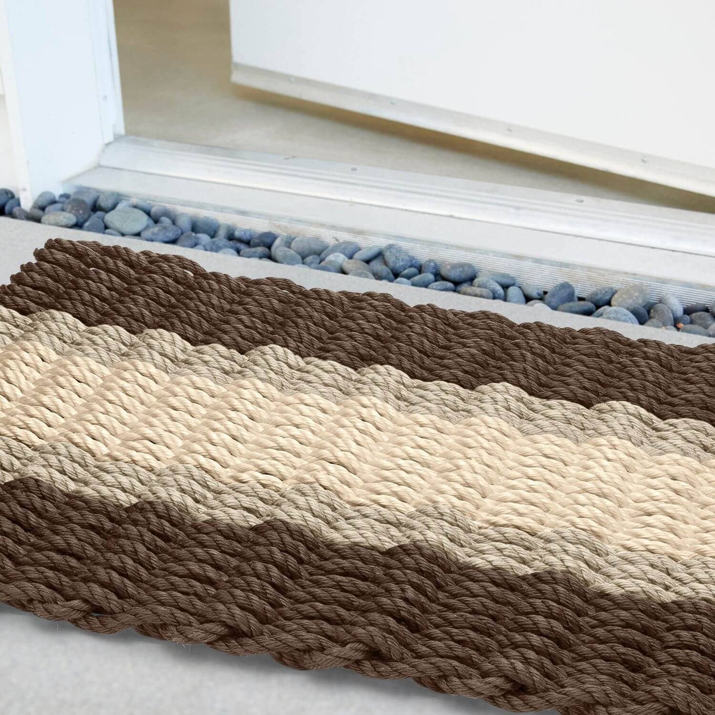 Lobster Rope™ Outdoor Doormat: Mocha, Sand, Light Tan