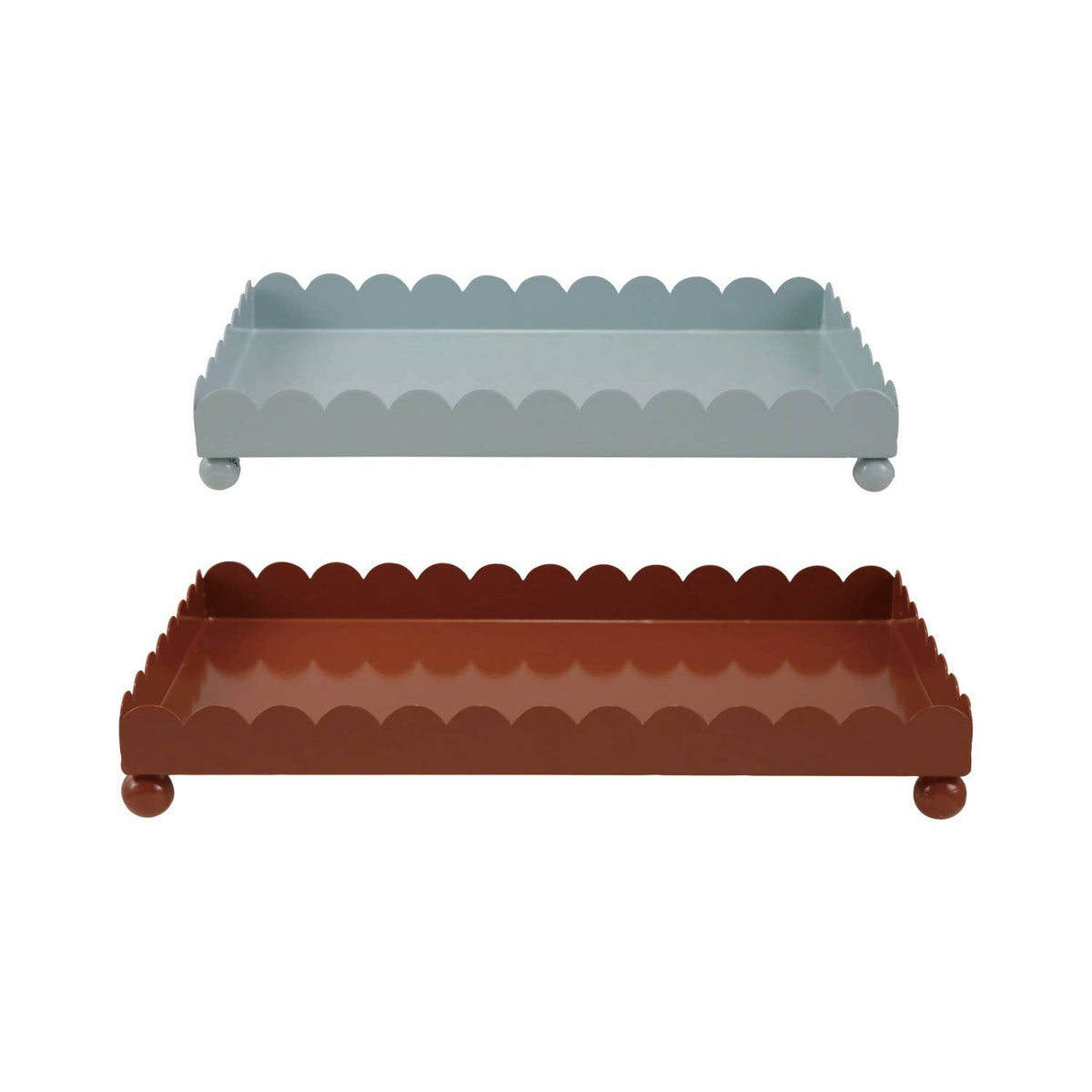 Enameled Metal Footed Tray