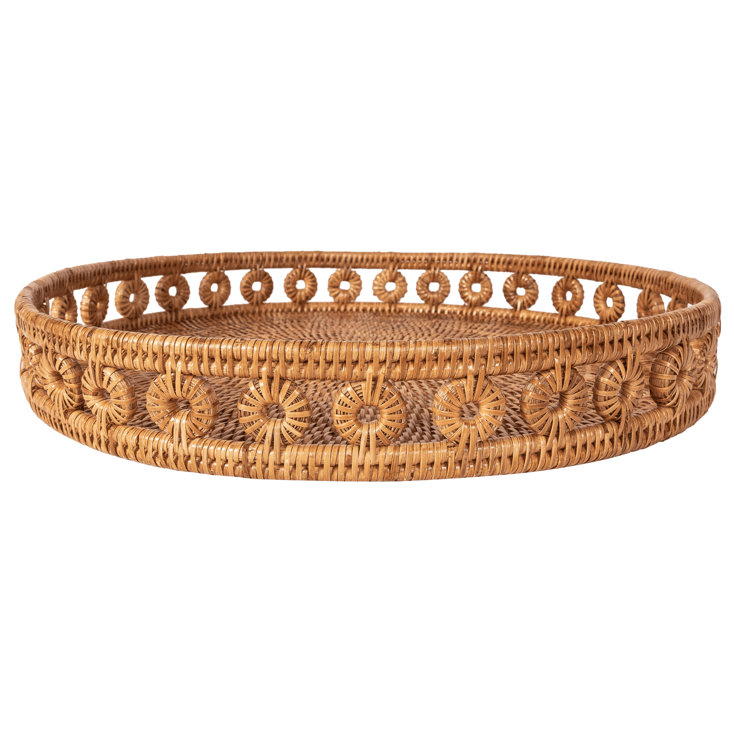 Round Rattan Tray - Natural