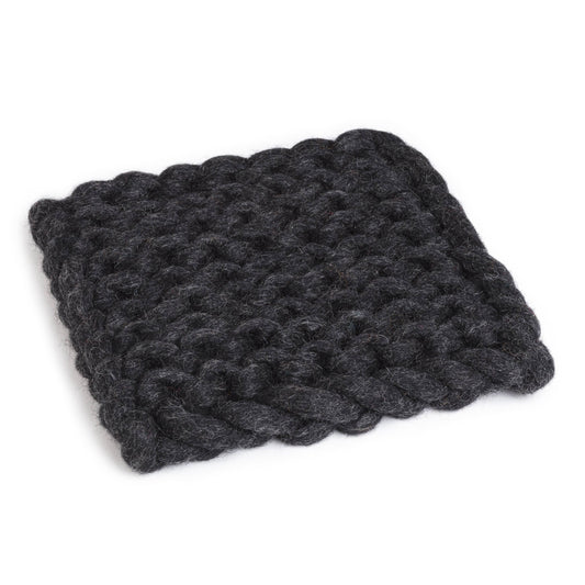 Chunky Knitted Trivet - Charcoal