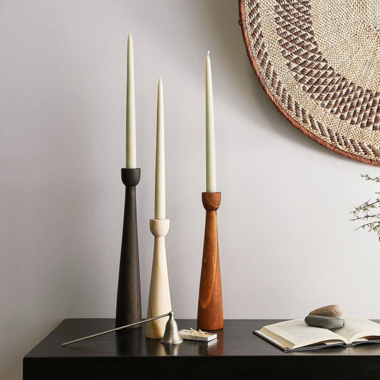 Tapered Pine Candlestick Holder
